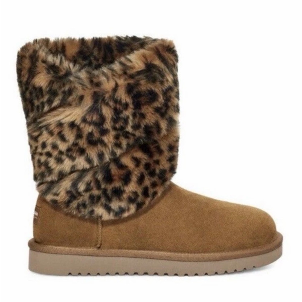 Koolaburra by Uggs Leopard Print Faux Fur Boots NEW W/ BOX